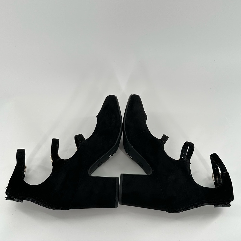 A new day womens heels size 7 black faux suede punk steampunk - Picture 6 of 11